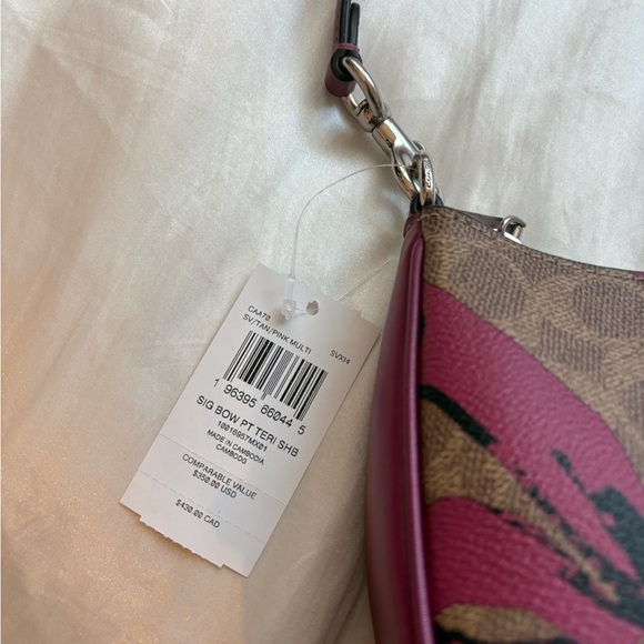 NWT Coach Teri brown and pink bow bag - Picture 3 of 5